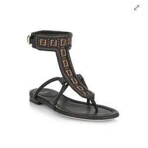 Fendi Raffia Gladiator Sandals